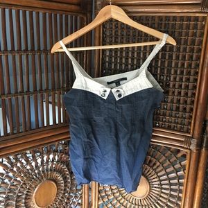 Babydoll Shirt Nautical Top Blue and White